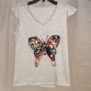 New Butterfly sequin top